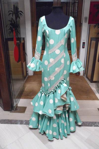 Outlet. Flamenca Dress Green Coral T.40